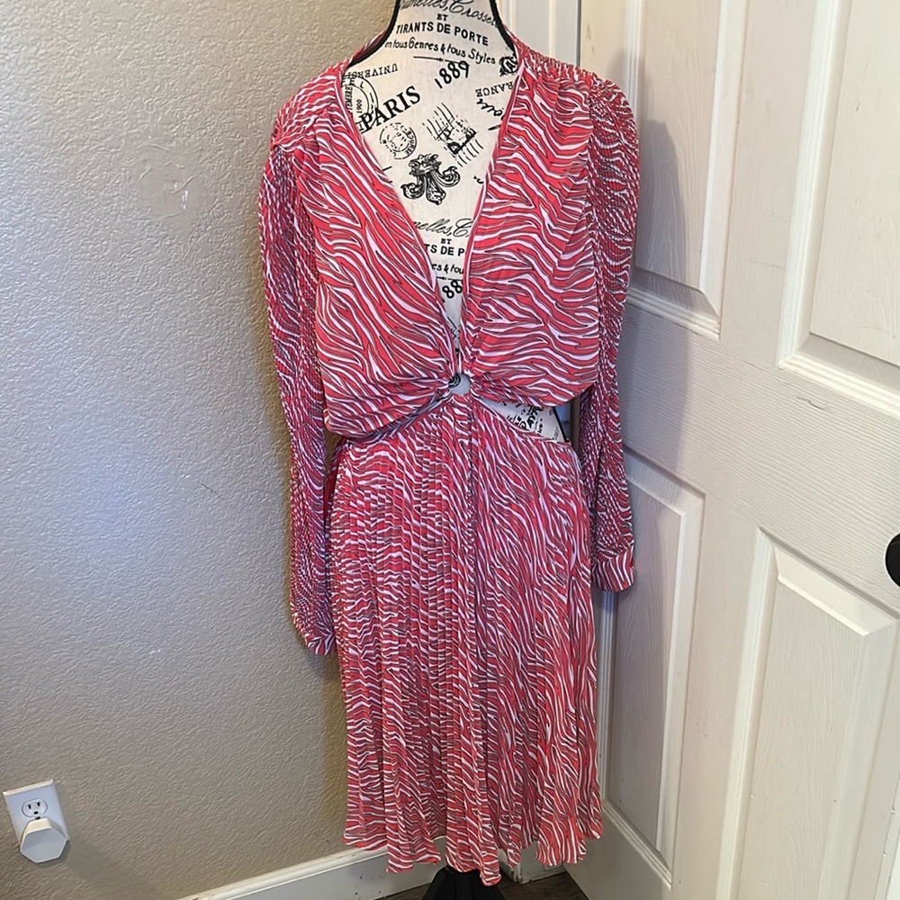 Michael Kors Red and White Zebra Print Dress